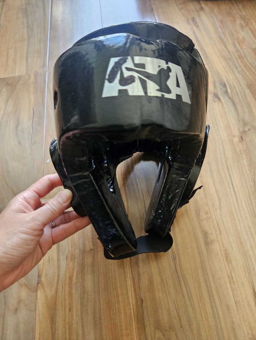 Black Ata Protective Headgear with Foam Padding - Boxing/Training Headguard